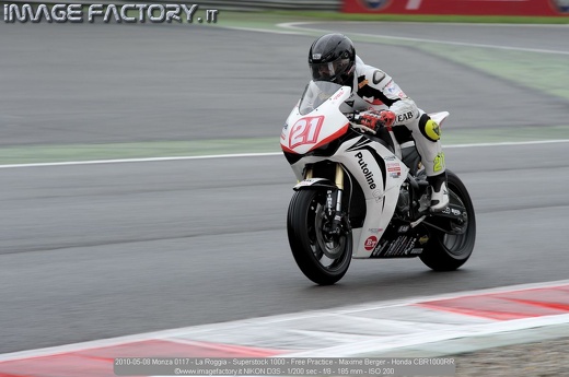 2010-05-08 Monza 0117 - La Roggia - Superstock 1000 - Free Practice - Maxime Berger - Honda CBR1000RR